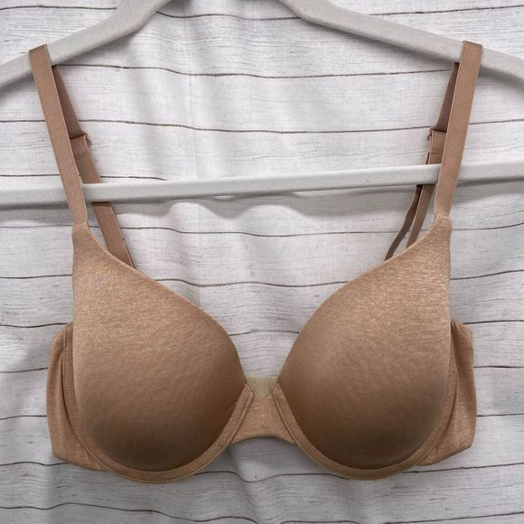 Victoria's Secret Women Bra 34D Beige Uplift Semi Demi Convertible Underwire - Picture 1 of 8